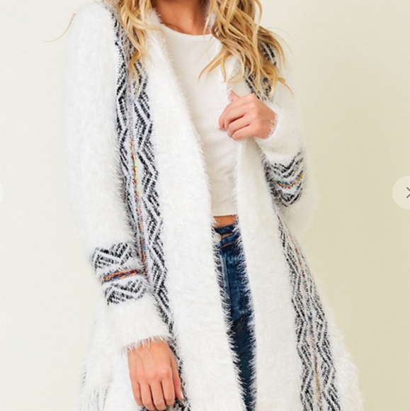 new boutique item Sweaters - ♥️LAST ONE🎁 LARGE AVAILABLE ♥️TRENDY white long open cardigan